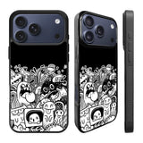 Doodle Art Black iPhone 17 Pro Case Back Covers MGC0060