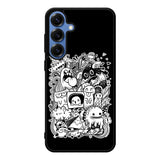 Doodle Art Black Samsung Galaxy S25 Case Back Covers MGC0058