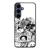 Doodle Art White Samsung Galaxy S25 FE Case Back Covers MGC0066