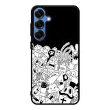 Doodle Art Black Samsung Galaxy S25 Case Back Covers MGC0061
