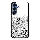 Doodle Art White Samsung Galaxy S25 Case Back Covers MGC0067