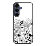 Doodle Art White Samsung Galaxy S25 FE Case Back Covers MGC0067