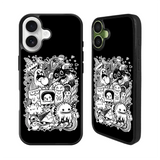 Doodle Art Black iPhone 17 Case Back Covers MGC0058