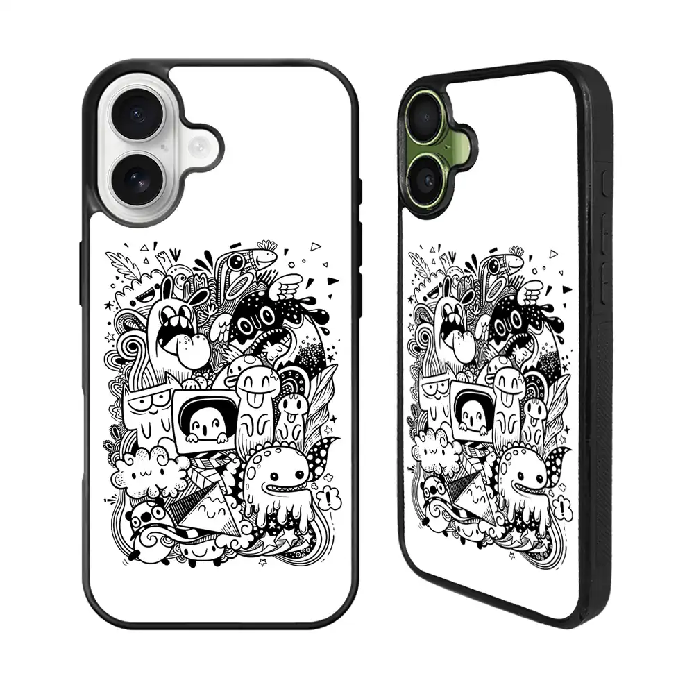 Doodle Art White iPhone 17 Case Back Covers MGC0064
