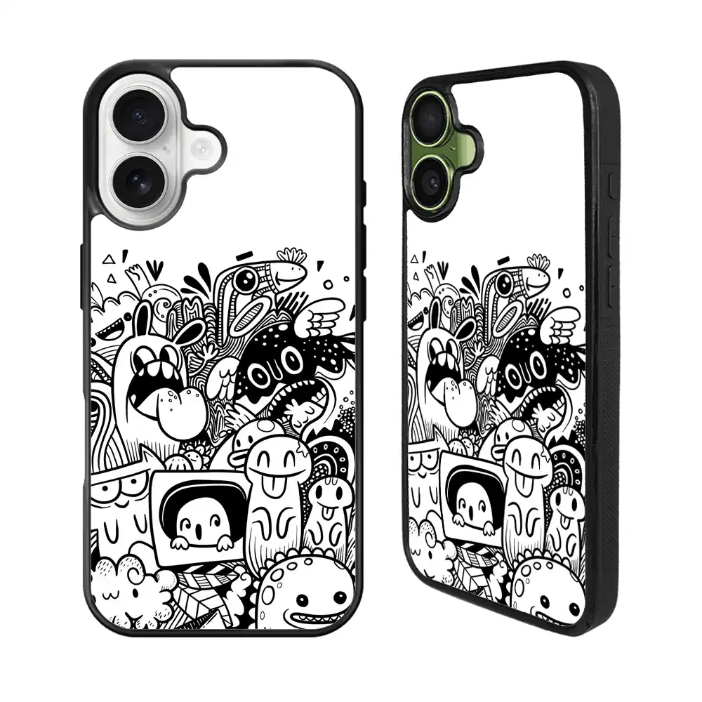 Doodle Art White iPhone 17 Case Back Covers MGC0066