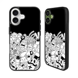 Doodle Art Black iPhone 17 Case Back Covers MGC0061