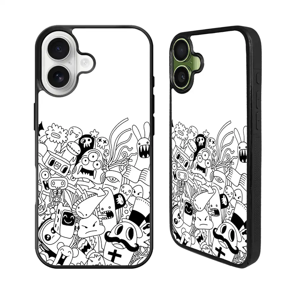 Doodle Art White iPhone 17 Case Back Covers MGC0067