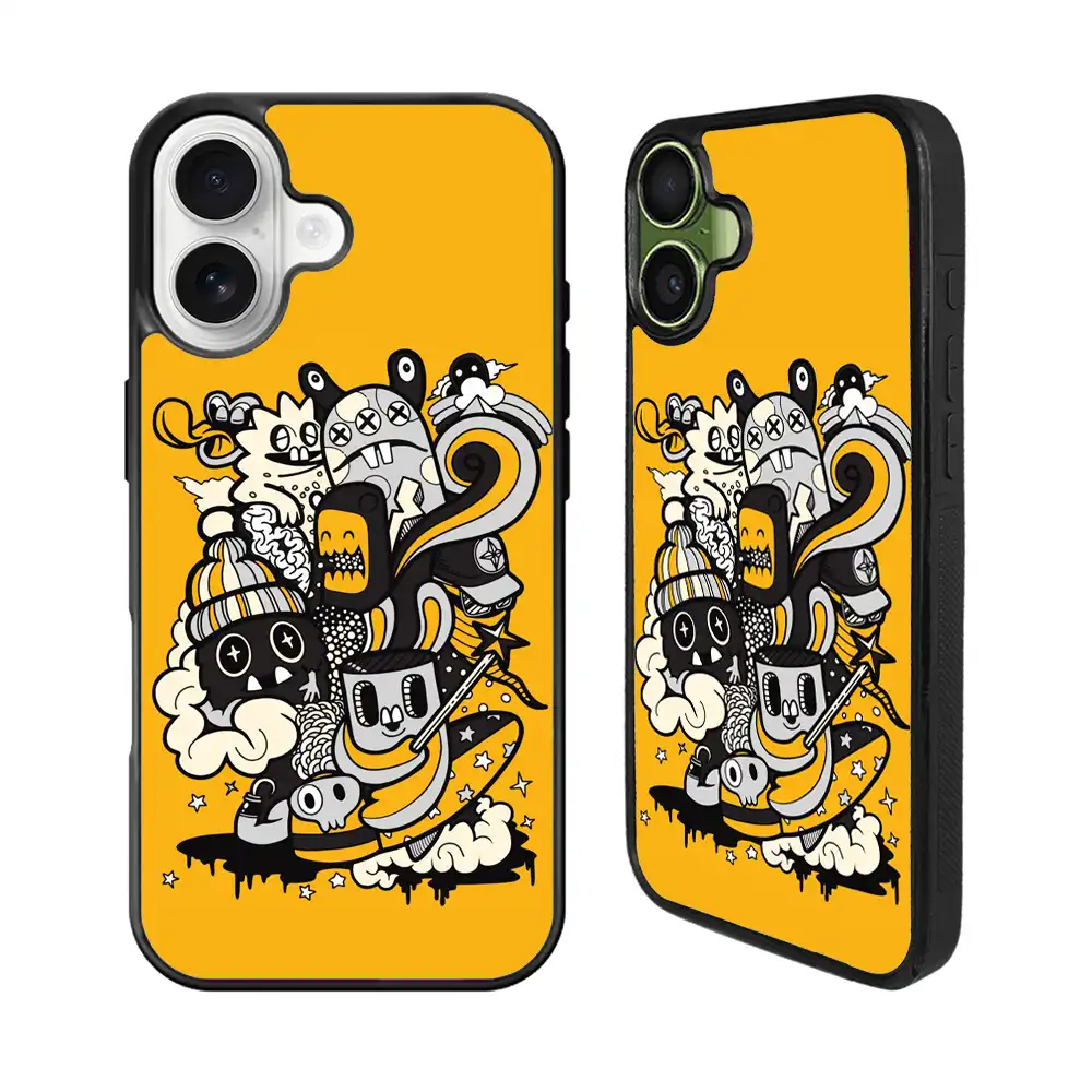 Doodle Art Yellow iPhone 17 Case Back Covers MGC0075