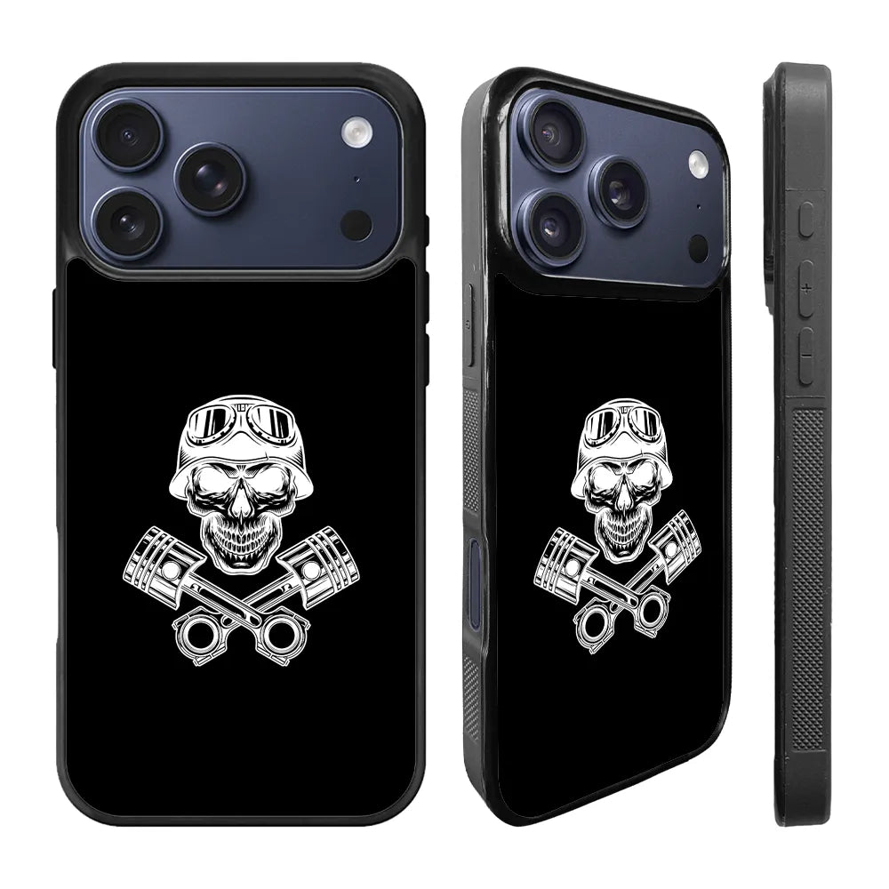 Skull Piston Art iPhone 17 Pro Max Case Back Covers MGC0128