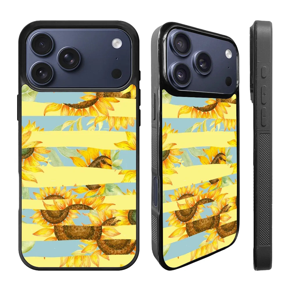 Sunflower Art Blue iPhone 17 Pro Case Back Covers MGC0132