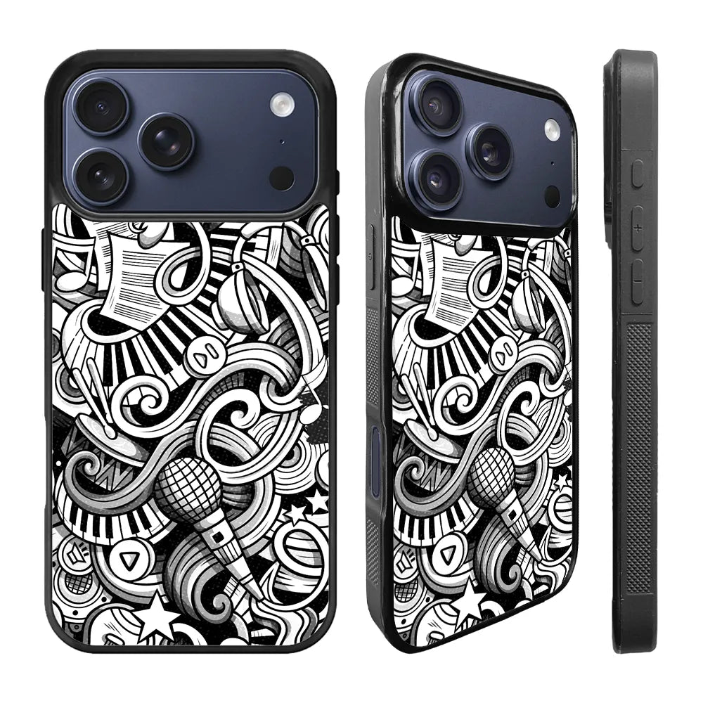 Music Doodle Art iPhone 17 Pro Case Back Covers MGC0104