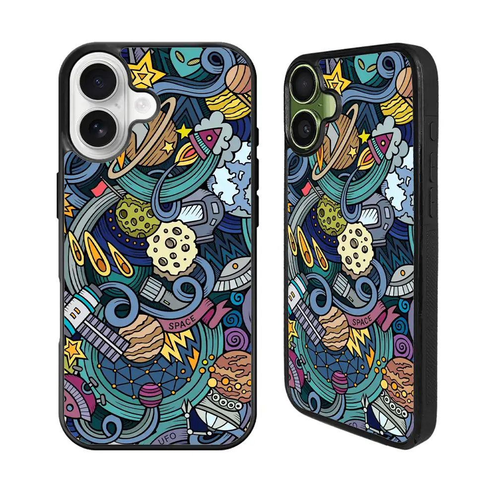 Doodle Space Art iPhone 17 Case Back Covers MGC0077