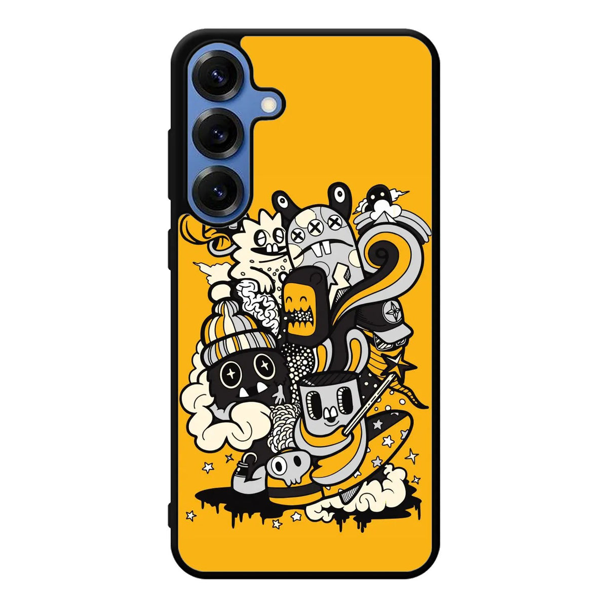 Doodle Art Yellow Samsung Galaxy S25 Case Back Covers MGC0075