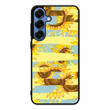 Sunflower Art Blue Samsung Galaxy S25 Case Back Covers MGC0132