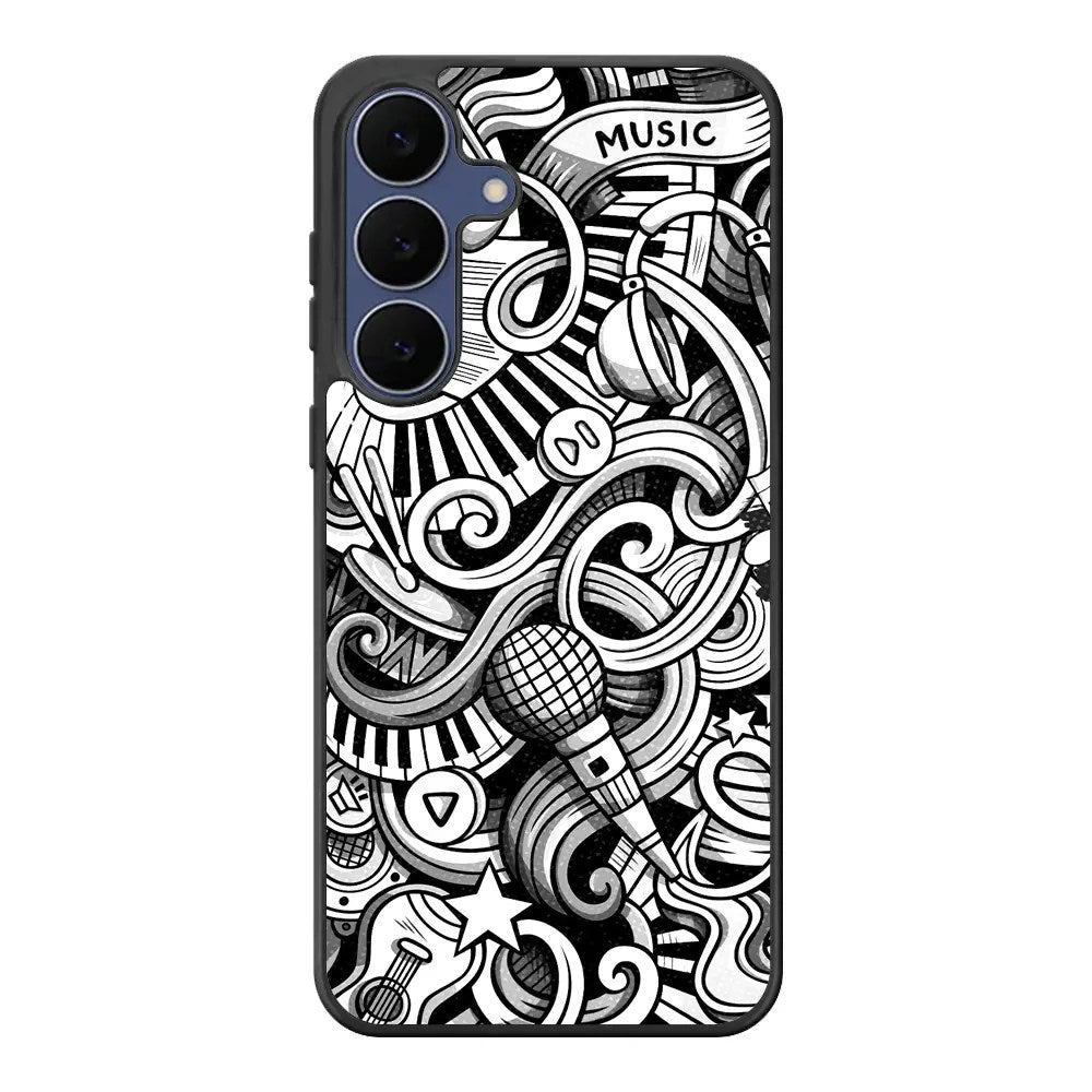 Music Doodle Art Samsung Galaxy S25 FE Case Back Covers MGC0104